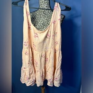 American Eagle Outfitters Floral Peach Tank Top